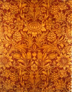 Design di Carta da Parati Oro e Rosso Girasole, 1879